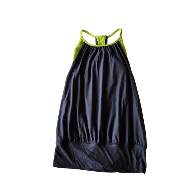 Lululemon No Limits Tank Gray and Neon Green Y2K Size 2 - Picture 4 of 6